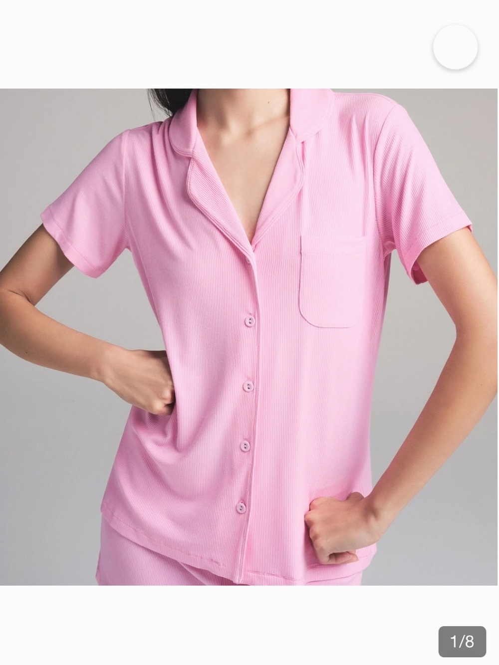 👚SKIMS “Soft Lounge” Ribbed
Medium/M Short Sleeve Shirt/Top Bubblegum/Pink NWT!💖